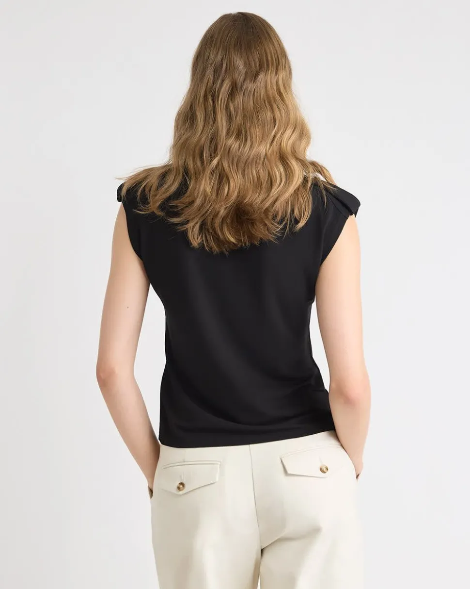 Utility-Extended-Sleeve Crew-Neck Top
