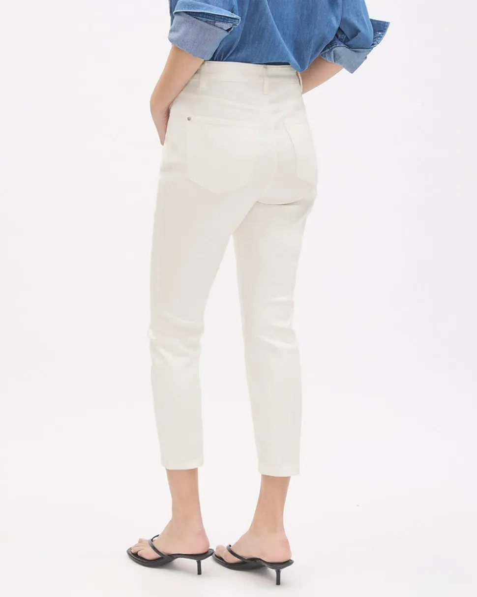 White High-Rise Cropped Natalie Jegging