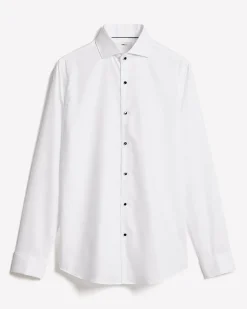 White Slim-Fit Tuxedo Shirt with French Cuffs