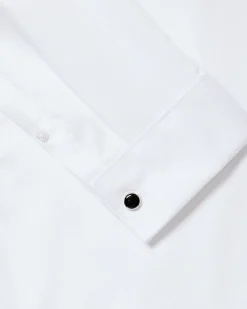 White Slim-Fit Tuxedo Shirt with French Cuffs
