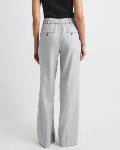 Wide-Leg High-Rise Grey-Linen Pant