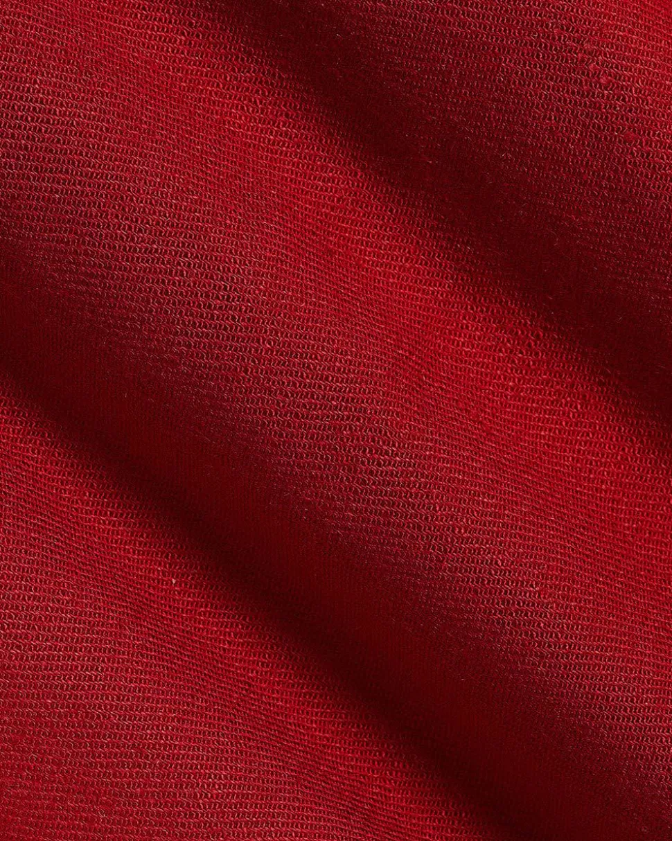 Wide-Leg High-Rise Red-Linen Pant